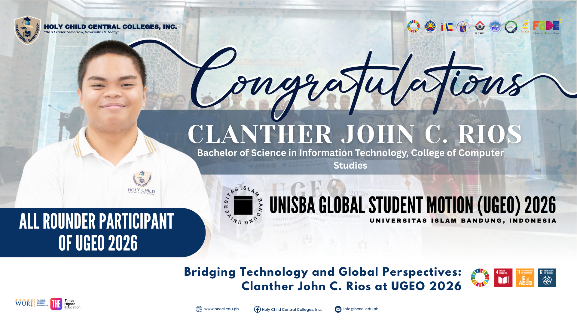𝐇𝐂𝐂𝐂𝐈 𝐈𝐓 𝐒𝐭𝐮𝐝𝐞𝐧𝐭 𝐂𝐥𝐚𝐧𝐭𝐡𝐞𝐫 𝐉𝐨𝐡𝐧 𝐑𝐢𝐨𝐬 𝐄𝐚𝐫𝐧𝐬 𝐀𝐥𝐥-𝐑𝐨𝐮𝐧𝐝𝐞𝐫 𝐀𝐰𝐚𝐫𝐝 𝐚𝐭 𝐔𝐆𝐄𝐎 𝟐𝟎𝟐𝟔