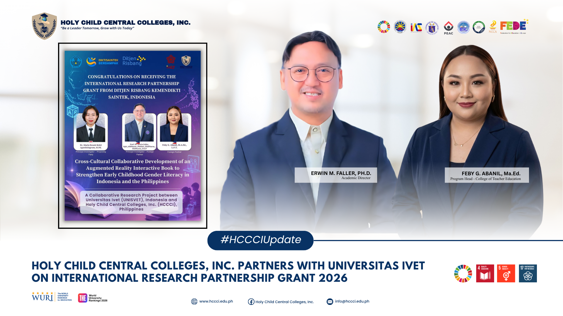 𝐇𝐨𝐥𝐲 𝐂𝐡𝐢𝐥𝐝 𝐂𝐞𝐧𝐭𝐫𝐚𝐥 𝐂𝐨𝐥𝐥𝐞𝐠𝐞𝐬 𝐏𝐚𝐫𝐭𝐧𝐞𝐫𝐬 𝐰𝐢𝐭𝐡 𝐔𝐧𝐢𝐯𝐞𝐫𝐬𝐢𝐭𝐚𝐬 𝐈𝐯𝐞𝐭 𝐨𝐧 𝐈𝐧𝐭𝐞𝐫𝐧𝐚𝐭𝐢𝐨𝐧𝐚𝐥 𝐑𝐞𝐬𝐞𝐚𝐫𝐜𝐡 𝐏𝐚𝐫𝐭𝐧𝐞𝐫𝐬𝐡𝐢𝐩 𝐆𝐫𝐚𝐧𝐭 𝟐𝟎𝟐𝟔