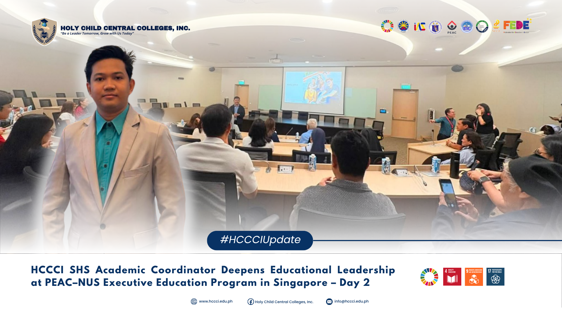 𝐇𝐂𝐂𝐂𝐈 𝐒𝐇𝐒 𝐀𝐜𝐚𝐝𝐞𝐦𝐢𝐜 𝐂𝐨𝐨𝐫𝐝𝐢𝐧𝐚𝐭𝐨𝐫 𝐃𝐞𝐞𝐩𝐞𝐧𝐬 𝐄𝐝𝐮𝐜𝐚𝐭𝐢𝐨𝐧𝐚𝐥 𝐋𝐞𝐚𝐝𝐞𝐫𝐬𝐡𝐢𝐩 𝐚𝐭 𝐏𝐄𝐀𝐂–𝐍𝐔𝐒 𝐄𝐱𝐞𝐜𝐮𝐭𝐢𝐯𝐞 𝐄𝐝𝐮𝐜𝐚𝐭𝐢𝐨𝐧 𝐏𝐫𝐨𝐠𝐫𝐚𝐦 𝐢𝐧 𝐒𝐢𝐧𝐠𝐚𝐩𝐨𝐫𝐞 – 𝐃𝐚𝐲 𝟐