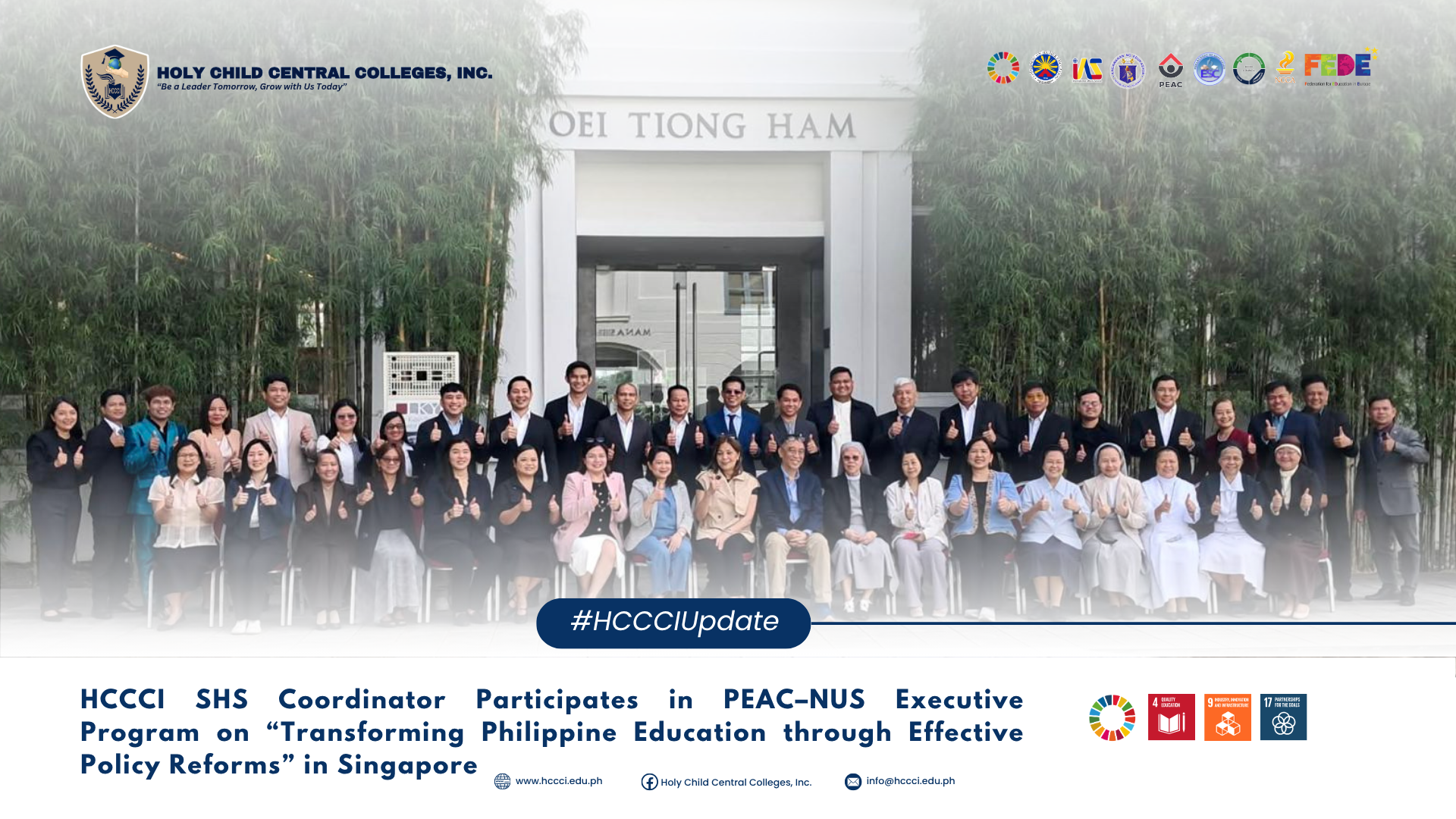 𝐇𝐂𝐂𝐂𝐈 𝐒𝐇𝐒 𝐂𝐨𝐨𝐫𝐝𝐢𝐧𝐚𝐭𝐨𝐫 𝐉𝐨𝐢𝐧𝐬 𝐏𝐄𝐀𝐂–𝐍𝐔𝐒 𝐄𝐱𝐞𝐜𝐮𝐭𝐢𝐯𝐞 𝐏𝐫𝐨𝐠𝐫𝐚𝐦 𝐨𝐧 “𝐓𝐫𝐚𝐧𝐬𝐟𝐨𝐫𝐦𝐢𝐧𝐠 𝐏𝐡𝐢𝐥𝐢𝐩𝐩𝐢𝐧𝐞 𝐄𝐝𝐮𝐜𝐚𝐭𝐢𝐨𝐧 𝐭𝐡𝐫𝐨𝐮𝐠𝐡 𝐄𝐟𝐟𝐞𝐜𝐭𝐢𝐯𝐞 𝐏𝐨𝐥𝐢𝐜𝐲 𝐑𝐞𝐟𝐨𝐫𝐦𝐬” 𝐢𝐧 𝐒𝐢𝐧𝐠𝐚𝐩𝐨𝐫𝐞