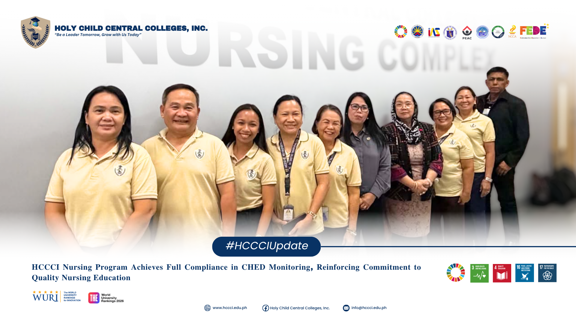 𝐇𝐂𝐂𝐂𝐈 𝐍𝐮𝐫𝐬𝐢𝐧𝐠 𝐏𝐫𝐨𝐠𝐫𝐚𝐦 𝐀𝐜𝐡𝐢𝐞𝐯𝐞𝐬 𝐅𝐮𝐥𝐥 𝐂𝐨𝐦𝐩𝐥𝐢𝐚𝐧𝐜𝐞 𝐢𝐧 𝐂𝐇𝐄𝐃 𝐌𝐨𝐧𝐢𝐭𝐨𝐫𝐢𝐧𝐠, 𝐑𝐞𝐢𝐧𝐟𝐨𝐫𝐜𝐢𝐧𝐠 𝐂𝐨𝐦𝐦𝐢𝐭𝐦𝐞𝐧𝐭 𝐭𝐨 𝐐𝐮𝐚𝐥𝐢𝐭𝐲 𝐍𝐮𝐫𝐬𝐢𝐧𝐠 𝐄𝐝𝐮𝐜𝐚𝐭𝐢𝐨𝐧