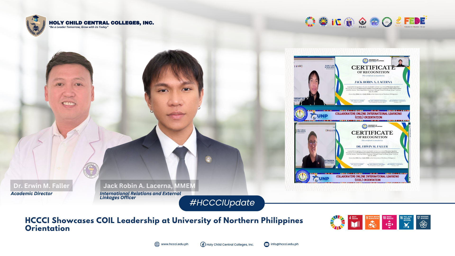 𝐇𝐂𝐂𝐂𝐈 𝐒𝐡𝐨𝐰𝐜𝐚𝐬𝐞𝐬 𝐂𝐎𝐈𝐋 𝐋𝐞𝐚𝐝𝐞𝐫𝐬𝐡𝐢𝐩 𝐚𝐭 𝐔𝐧𝐢𝐯𝐞𝐫𝐬𝐢𝐭𝐲 𝐨𝐟 𝐍𝐨𝐫𝐭𝐡𝐞𝐫𝐧 𝐏𝐡𝐢𝐥𝐢𝐩𝐩𝐢𝐧𝐞𝐬 𝐎𝐫𝐢𝐞𝐧𝐭𝐚𝐭𝐢𝐨𝐧