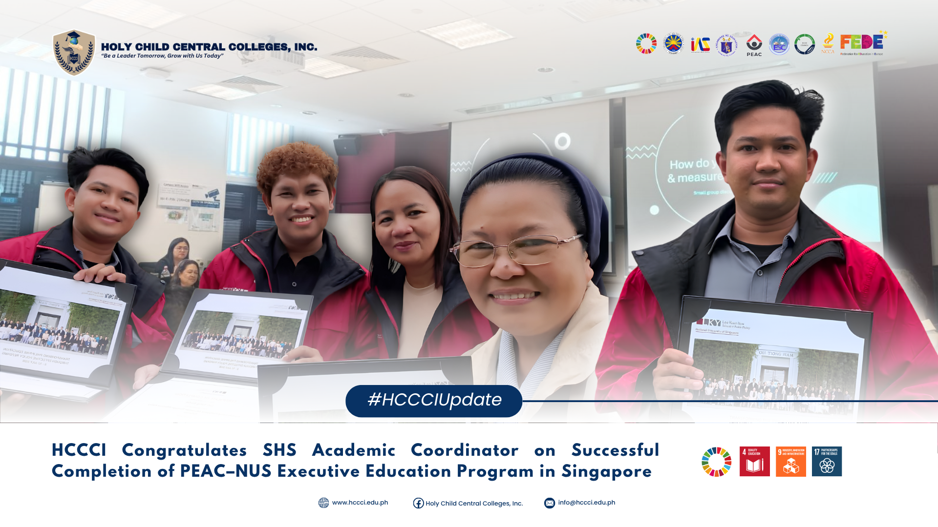 𝐇𝐂𝐂𝐂𝐈 𝐂𝐨𝐧𝐠𝐫𝐚𝐭𝐮𝐥𝐚𝐭𝐞𝐬 𝐒𝐇𝐒 𝐀𝐜𝐚𝐝𝐞𝐦𝐢𝐜 𝐂𝐨𝐨𝐫𝐝𝐢𝐧𝐚𝐭𝐨𝐫 𝐨𝐧 𝐒𝐮𝐜𝐜𝐞𝐬𝐬𝐟𝐮𝐥 𝐂𝐨𝐦𝐩𝐥𝐞𝐭𝐢𝐨𝐧 𝐨𝐟 𝐏𝐄𝐀𝐂–𝐍𝐔𝐒 𝐄𝐱𝐞𝐜𝐮𝐭𝐢𝐯𝐞 𝐄𝐝𝐮𝐜𝐚𝐭𝐢𝐨𝐧 𝐏𝐫𝐨𝐠𝐫𝐚𝐦 𝐢𝐧 𝐒𝐢𝐧𝐠𝐚𝐩𝐨𝐫𝐞