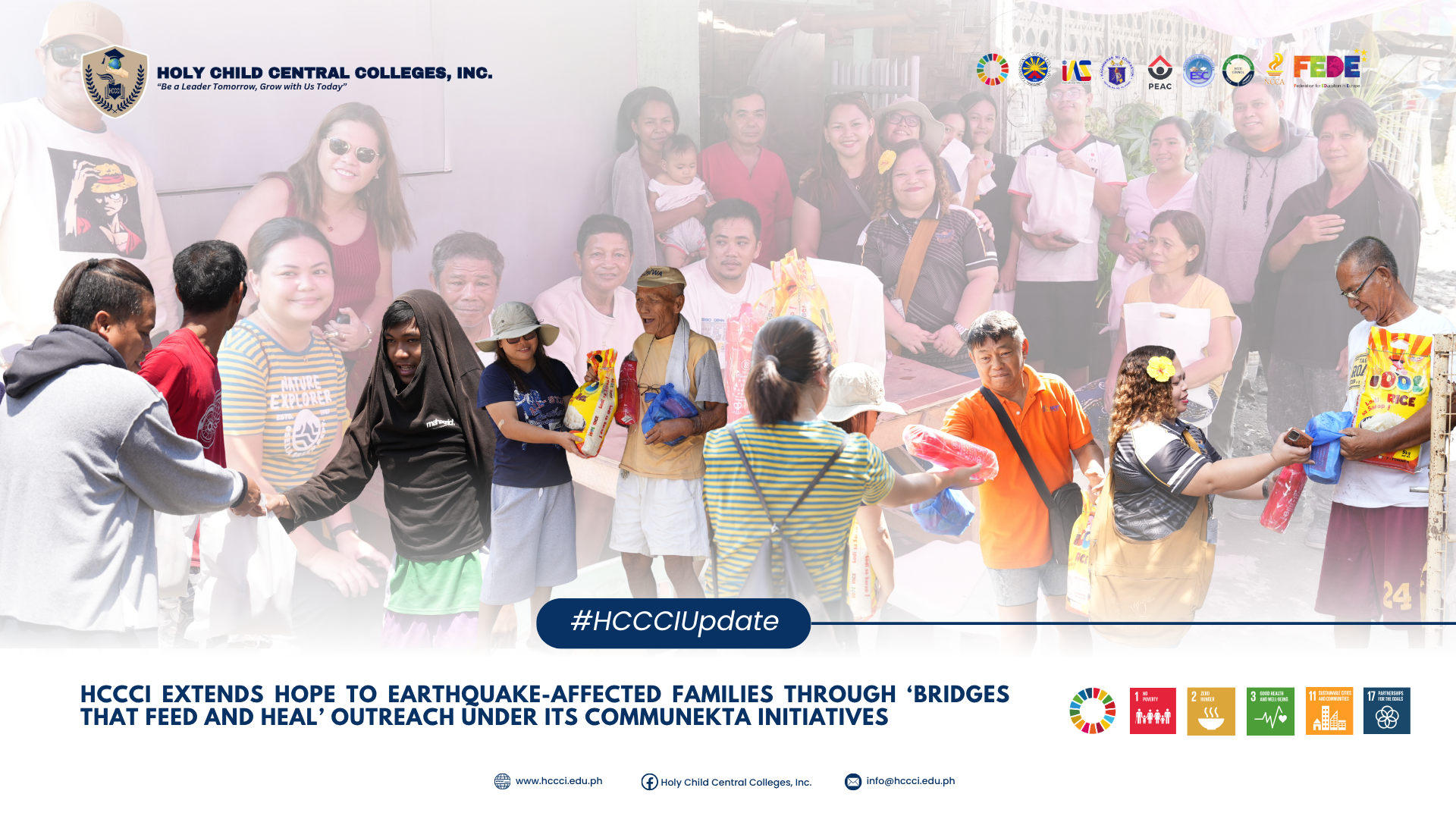 𝐇𝐂𝐂𝐂𝐈 𝐄𝐱𝐭𝐞𝐧𝐝𝐬 𝐇𝐨𝐩𝐞 𝐭𝐨 𝐄𝐚𝐫𝐭𝐡𝐪𝐮𝐚𝐤𝐞-𝐀𝐟𝐟𝐞𝐜𝐭𝐞𝐝 𝐅𝐚𝐦𝐢𝐥𝐢𝐞𝐬 𝐓𝐡𝐫𝐨𝐮𝐠𝐡 ‘𝐁𝐫𝐢𝐝𝐠𝐞𝐬 𝐭𝐡𝐚𝐭 𝐅𝐞𝐞𝐝 𝐚𝐧𝐝 𝐇𝐞𝐚𝐥’ 𝐎𝐮𝐭𝐫𝐞𝐚𝐜𝐡 𝐔𝐧𝐝𝐞𝐫 𝐢𝐭𝐬 𝐂𝐎𝐌𝐌𝐔𝐍𝐄𝐊𝐓𝐀 𝐈𝐧𝐢𝐭𝐢𝐚𝐭𝐢𝐯𝐞𝐬